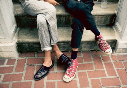 sitting on stoop